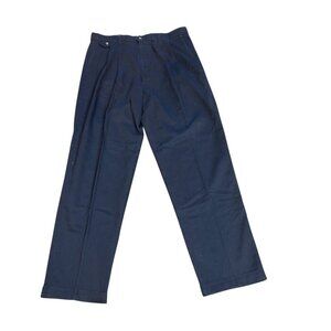 Dockers Men's Navy Blue Chinos Pants Pleated Front Loose Fit Size 36